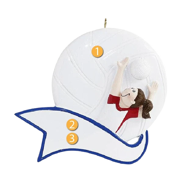 Next-Generation Rudolph Me Personalized Girl Serving Volleyball Ornament Clean