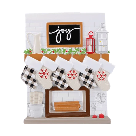 Innovative PolarX Personalized Family of 6 Fireplace Mantle Ornament Fast