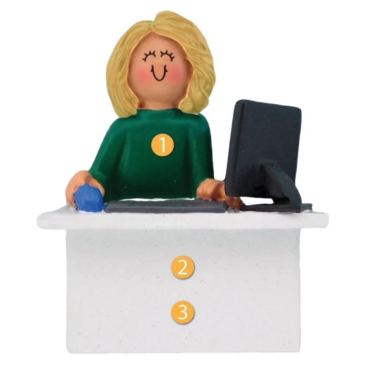 Premium Material Ornament Central Personalized Female Blonde Computer User Ornament Lightweight