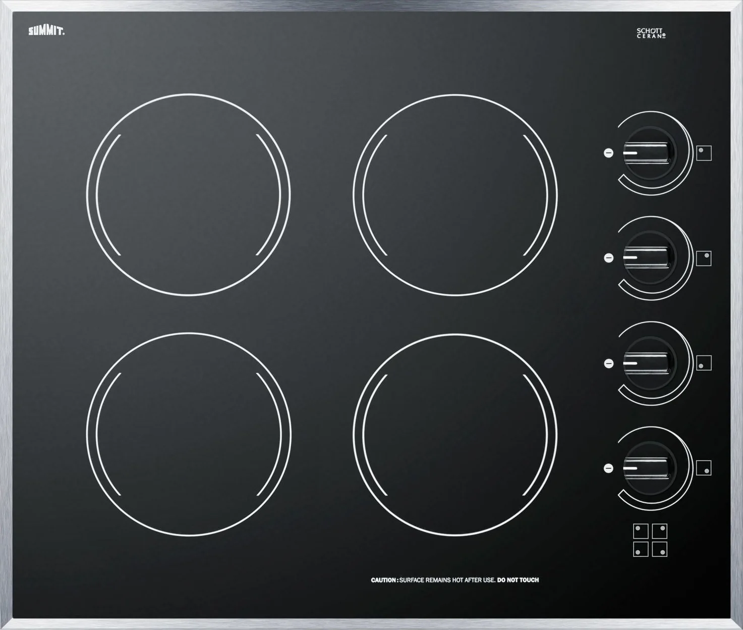 Crafted 24 Wide 230V 4-Burner Radiant Cooktop Convenient