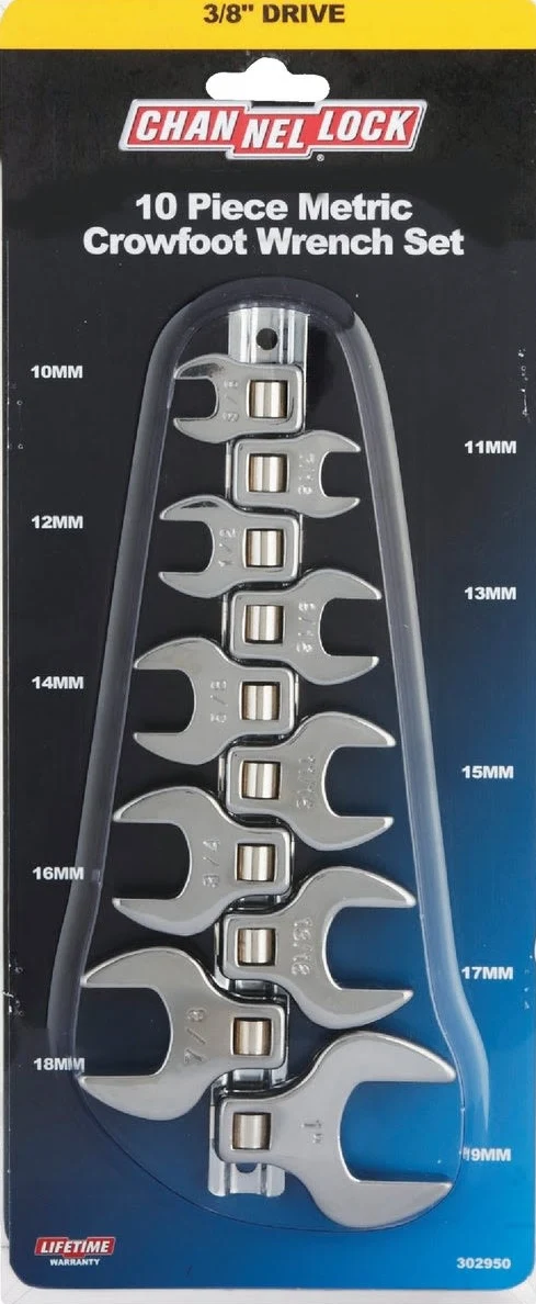 Safe Channellock 3 8 In. Drive Crowfoot Metric Wrench Set 10-Piece Responsible