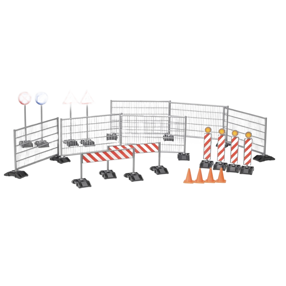 Advanced Bruder Construction Set Railings Site Signs and Pylons Durable