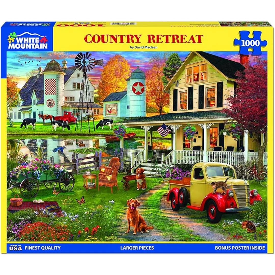 Original Design White Mountain Country Retreat Puzzle 1000 Pieces Sophisticated