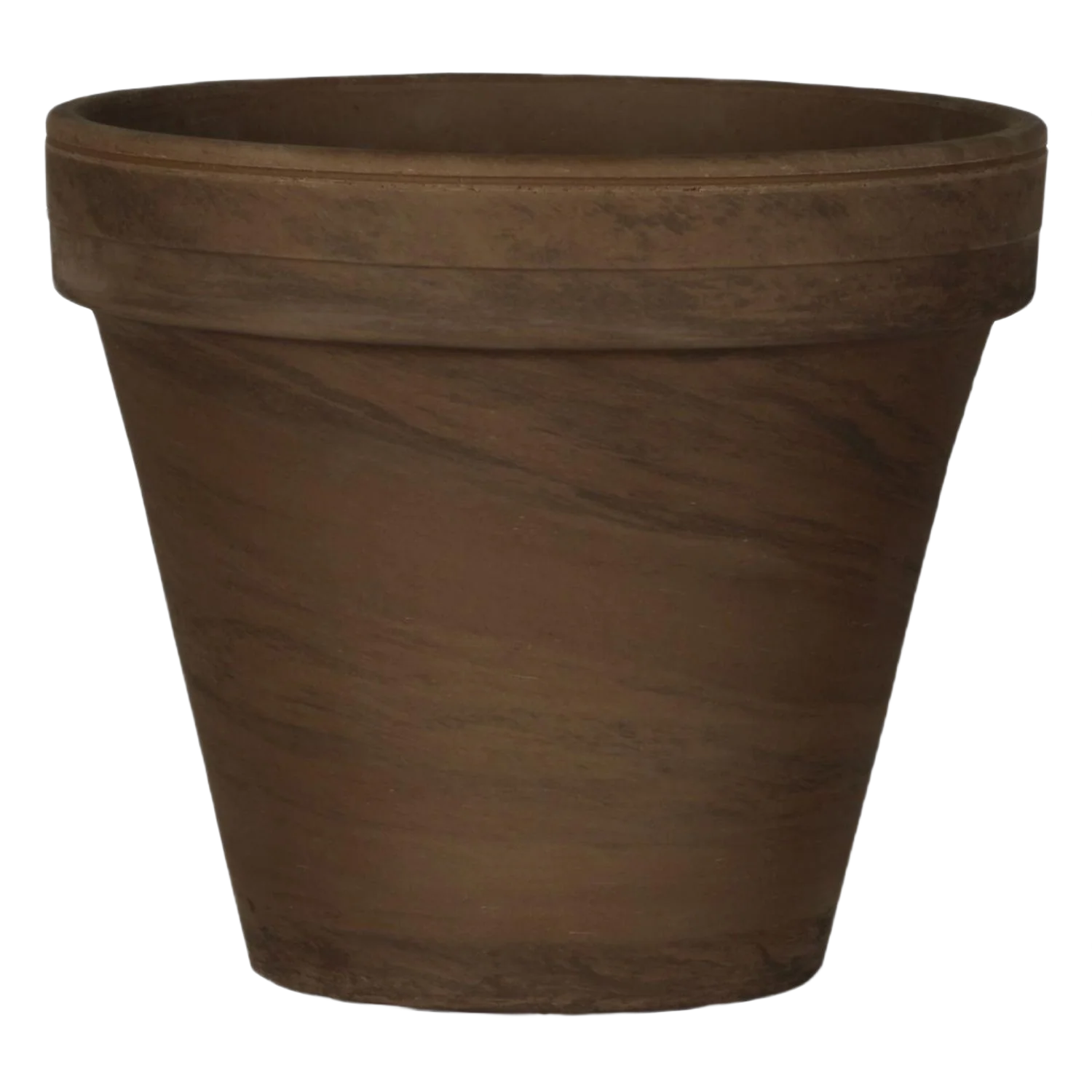 Lightweight Border Concepts Basalt Chocolate Marbled Clay Pot 9.75 x 12.25 in. Professional