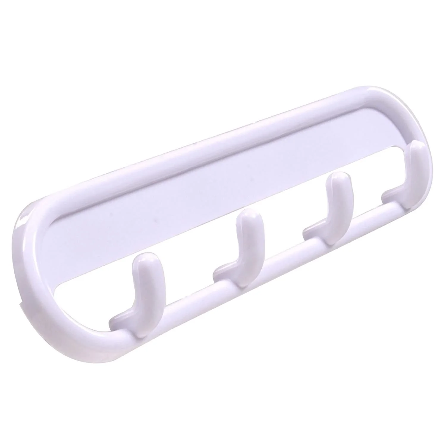 Expertly Made Hillman Plastic 4 Prong Hook- White - Adhesive Backed Breathable