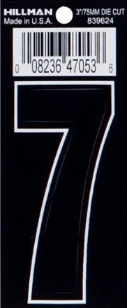 Breathable Hillman 3 in. Black Matte Vinyl Die Cut Sticker Thin Number 7 Outstanding