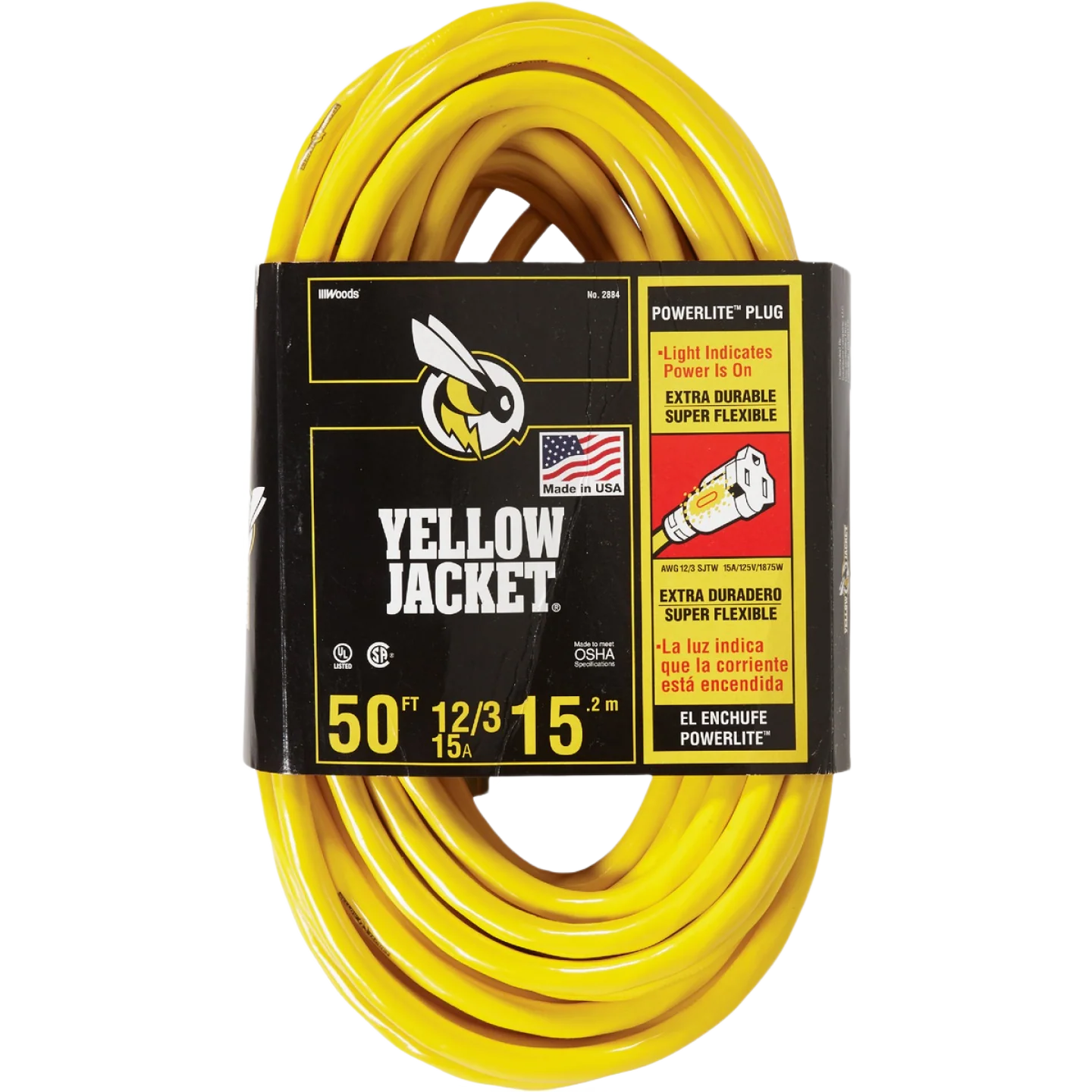 Safe Yellow Jacket 12 3 Heavy-Duty Extension Cord with Lighted End 50 ft. Responsible