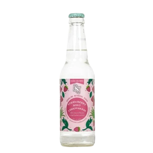 Environmentally Friendly Reading Soda Works Strawberry Mint Sparkling Botanical Water - 12 oz. High-End