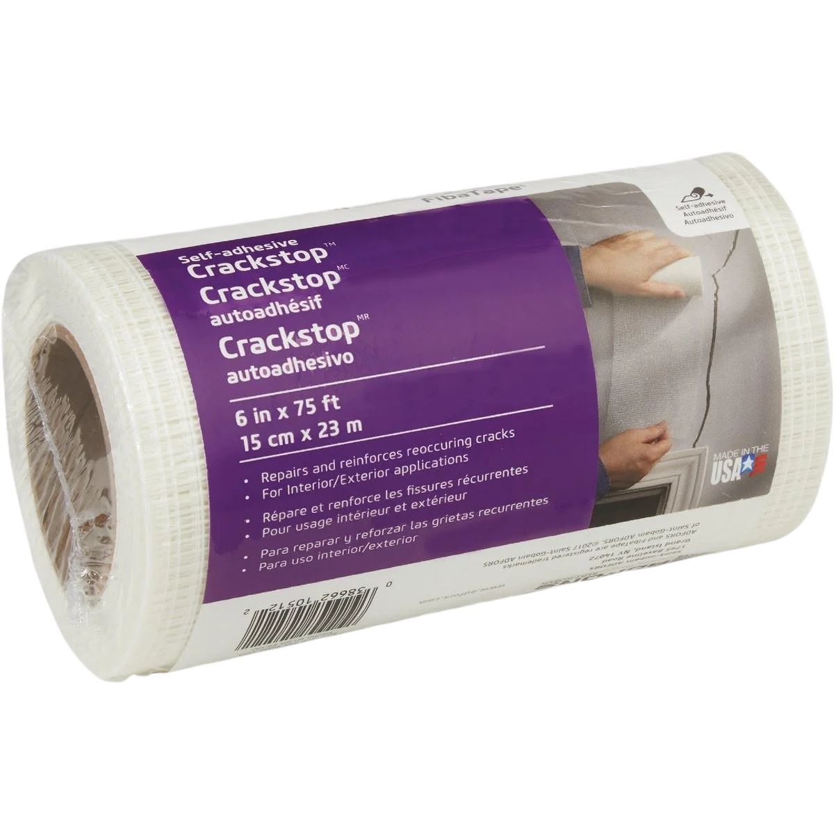 Refined FibaTape Crackstop Self-Adhesive Repair Fabric 6 in. x 75 ft. Advanced