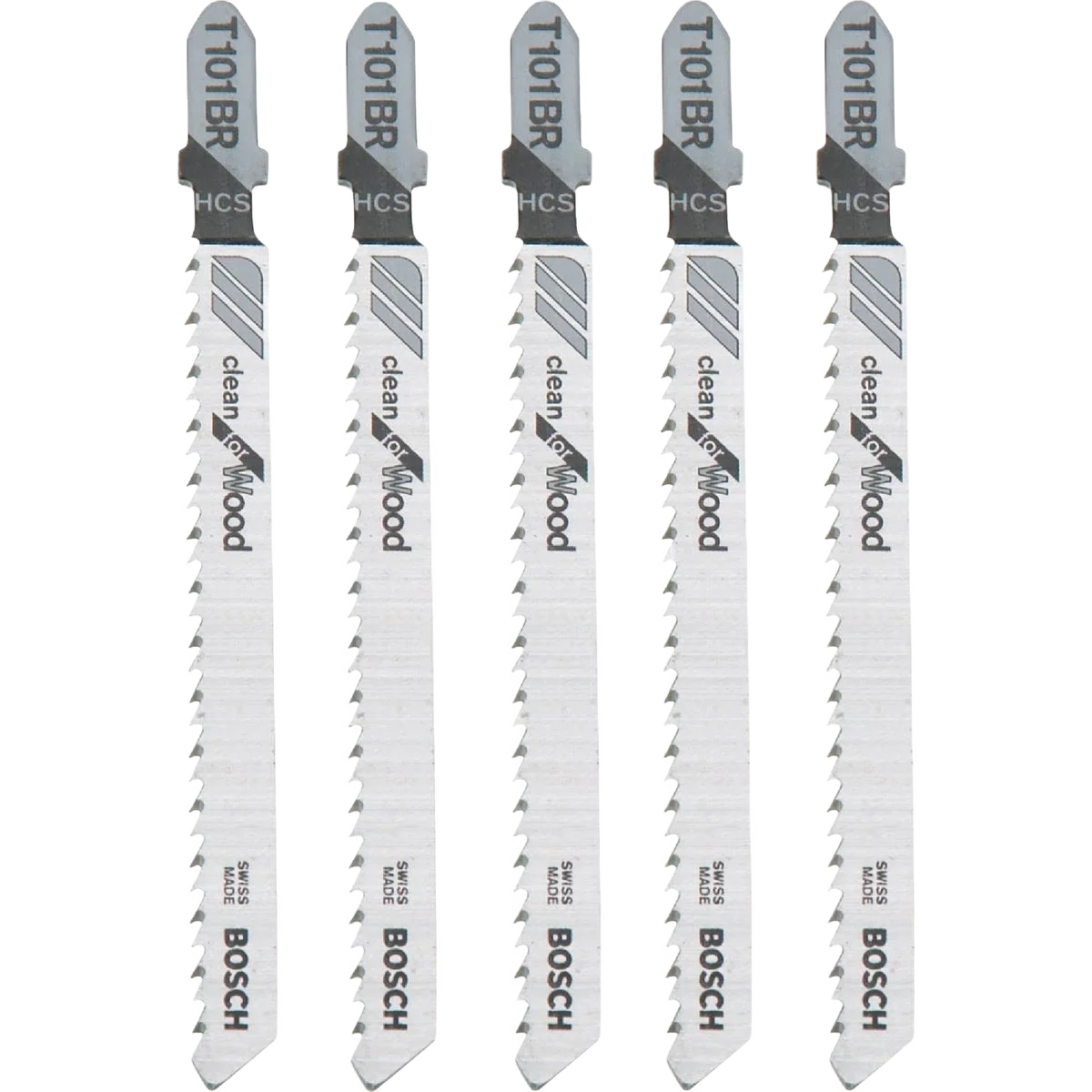 Premium Bosch 4 in. Rev. Pitch Wood T-Shank Jig Saw Blades 5 pk Superior