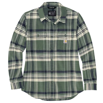 Proven Carhartt Women's Med Frosted Balsam TENCEL trade Fiber Long-Sleeve Flannel Shirt Artisan