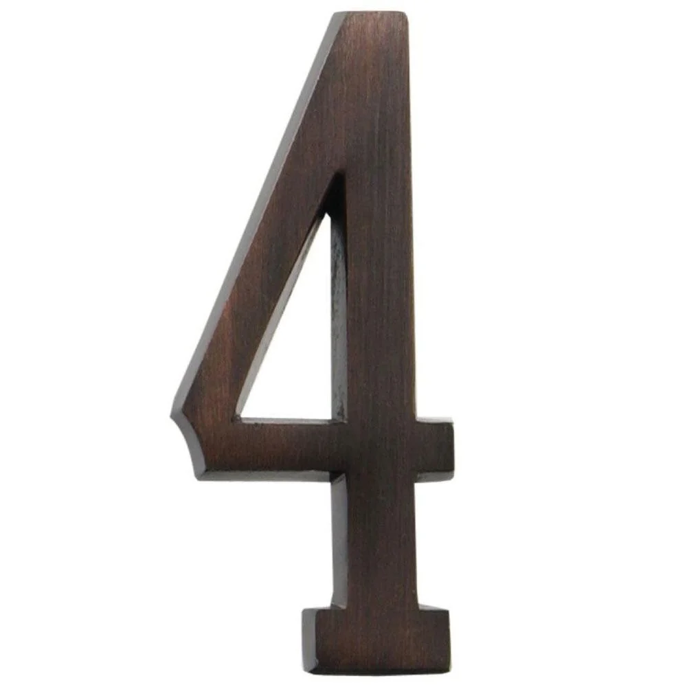 Fast Hillman Distinctions 4-In. Adhesive Bronze House Number 4 Authentic