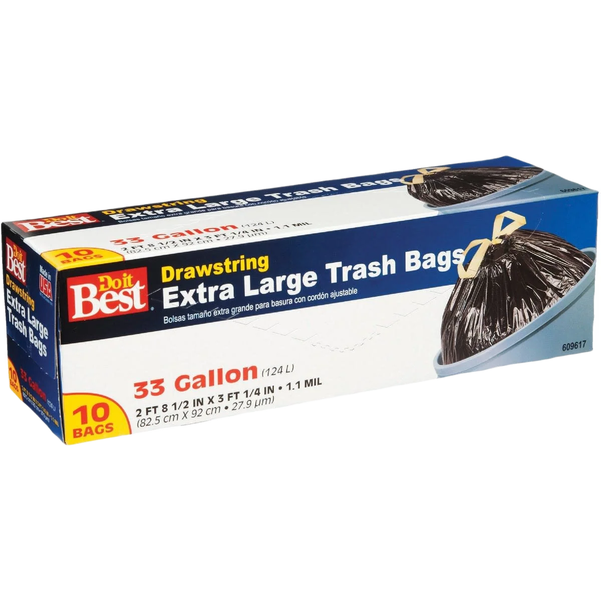 Elegant Do it Black Extra Large 33 Gallon Trash Bags 10-Count Expertly Made