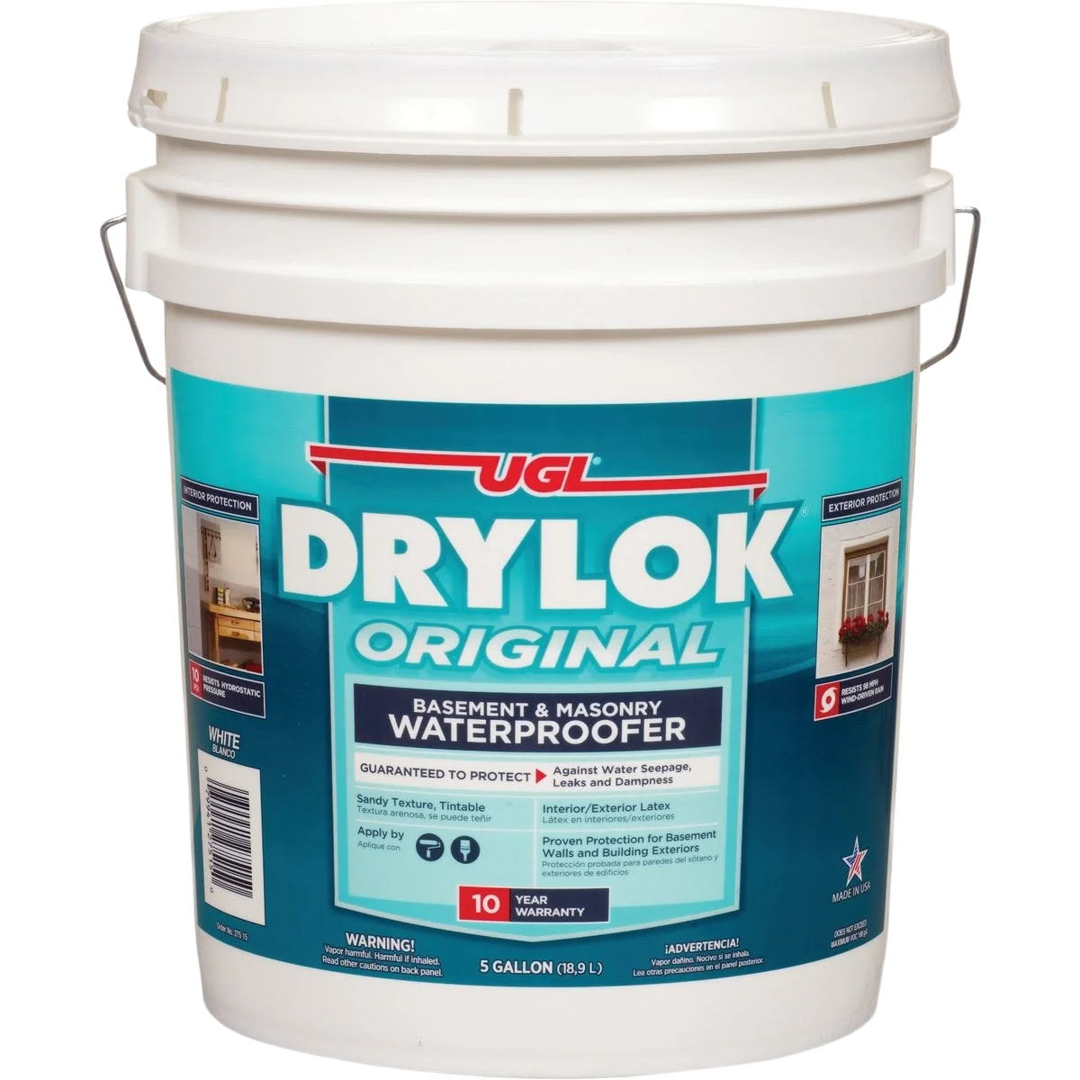 Authentic DRYLOK White Latex Masonry Waterproofer 5 Gallon User-Friendly