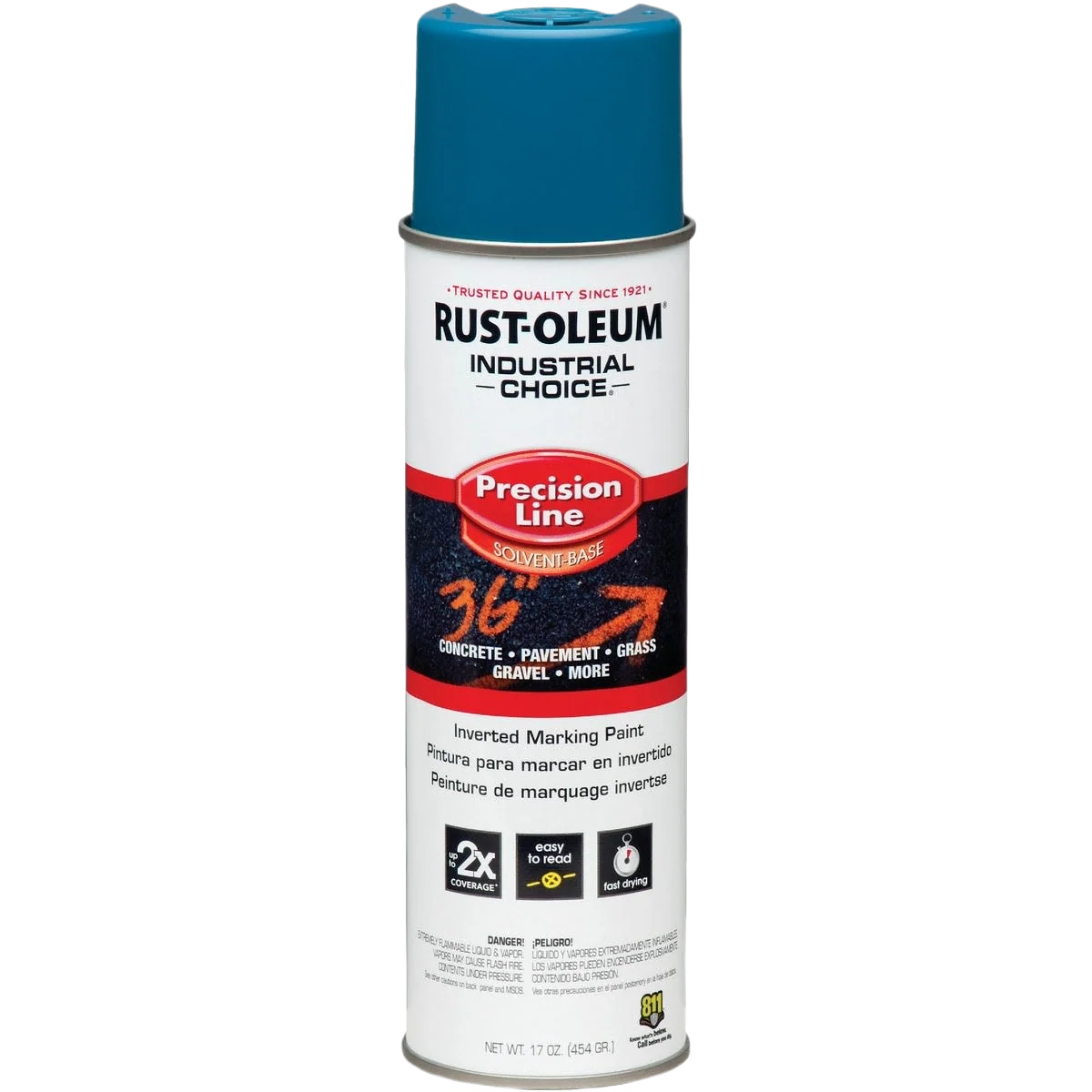 Refined Rust-Oleum Industrial Choice Caution Blue Inverted Marking Spray Paint 17 oz. Quality