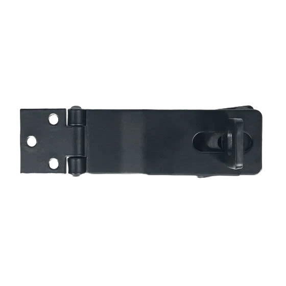 Premium Material Acorn Smooth Black Safety Hasp with Swivel 4.5 in. Fast