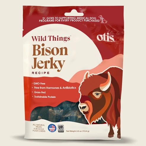Smooth Otis 4 Oz. Wild Things Bison Jerky Dog Treats Artisan