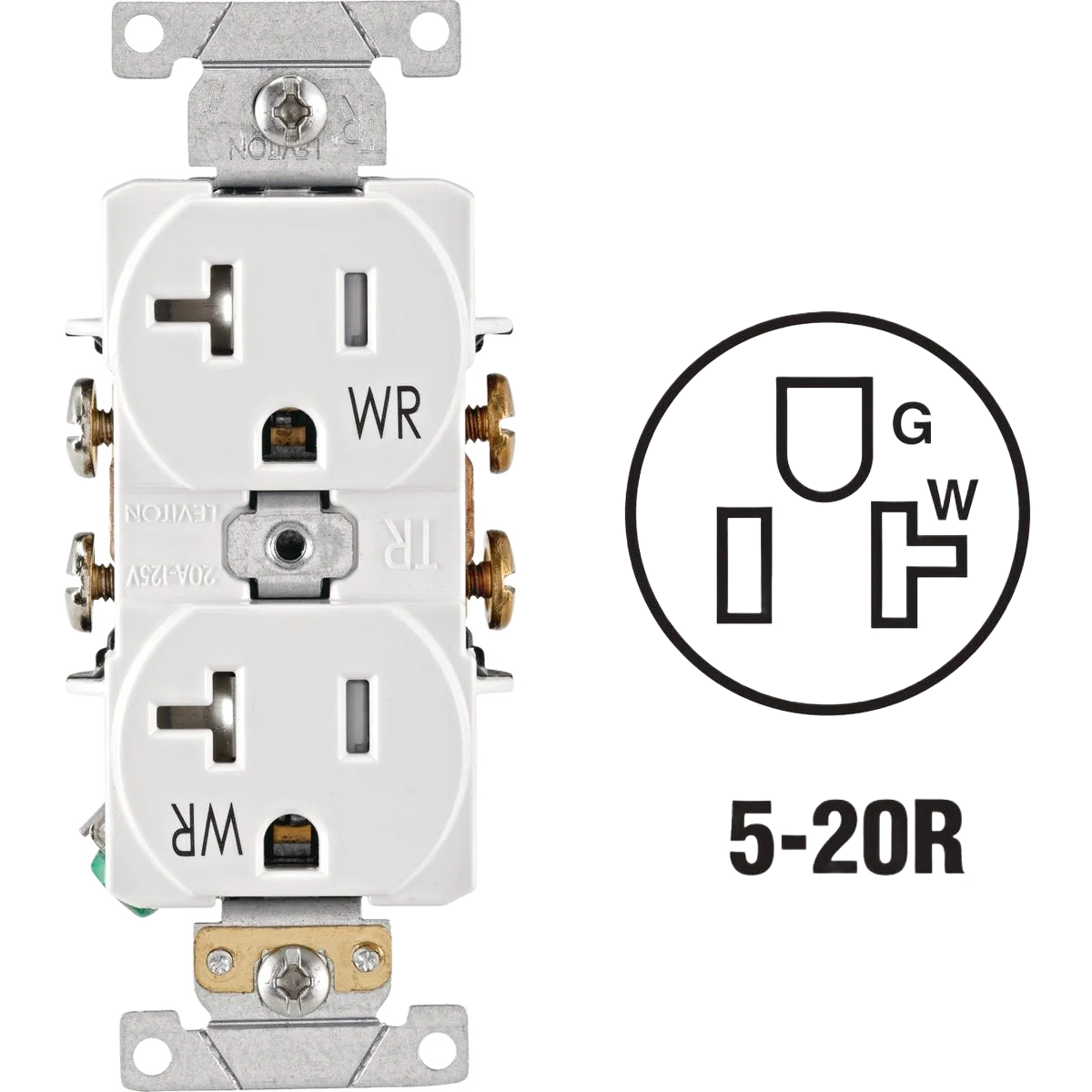 Functional Leviton 20 Amp White Tamper Weather Resistant Duplex Outlet Long-Lasting