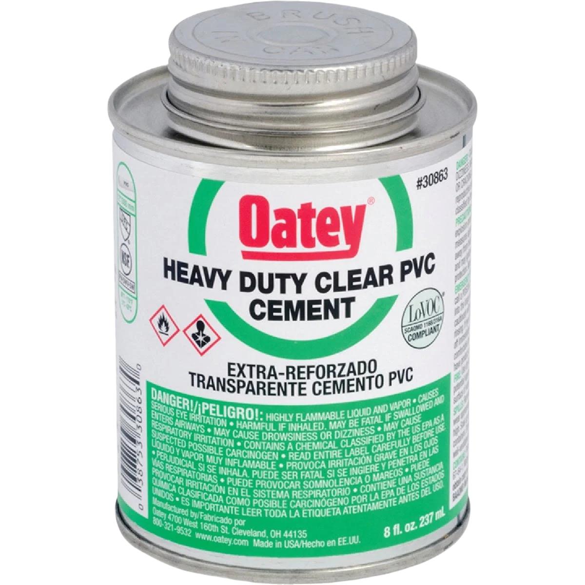 Environmentally Friendly Oatey 8 Oz. Heavy-Duty Clear PVC Cement Responsible