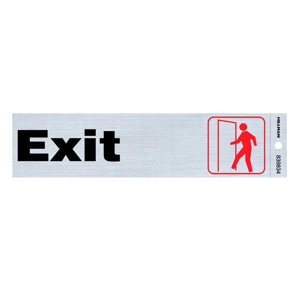Relaxed Hillman Black Red Nickel Mylar Self-Adhesive Exit Sign 2 x 8 in. Sustainable