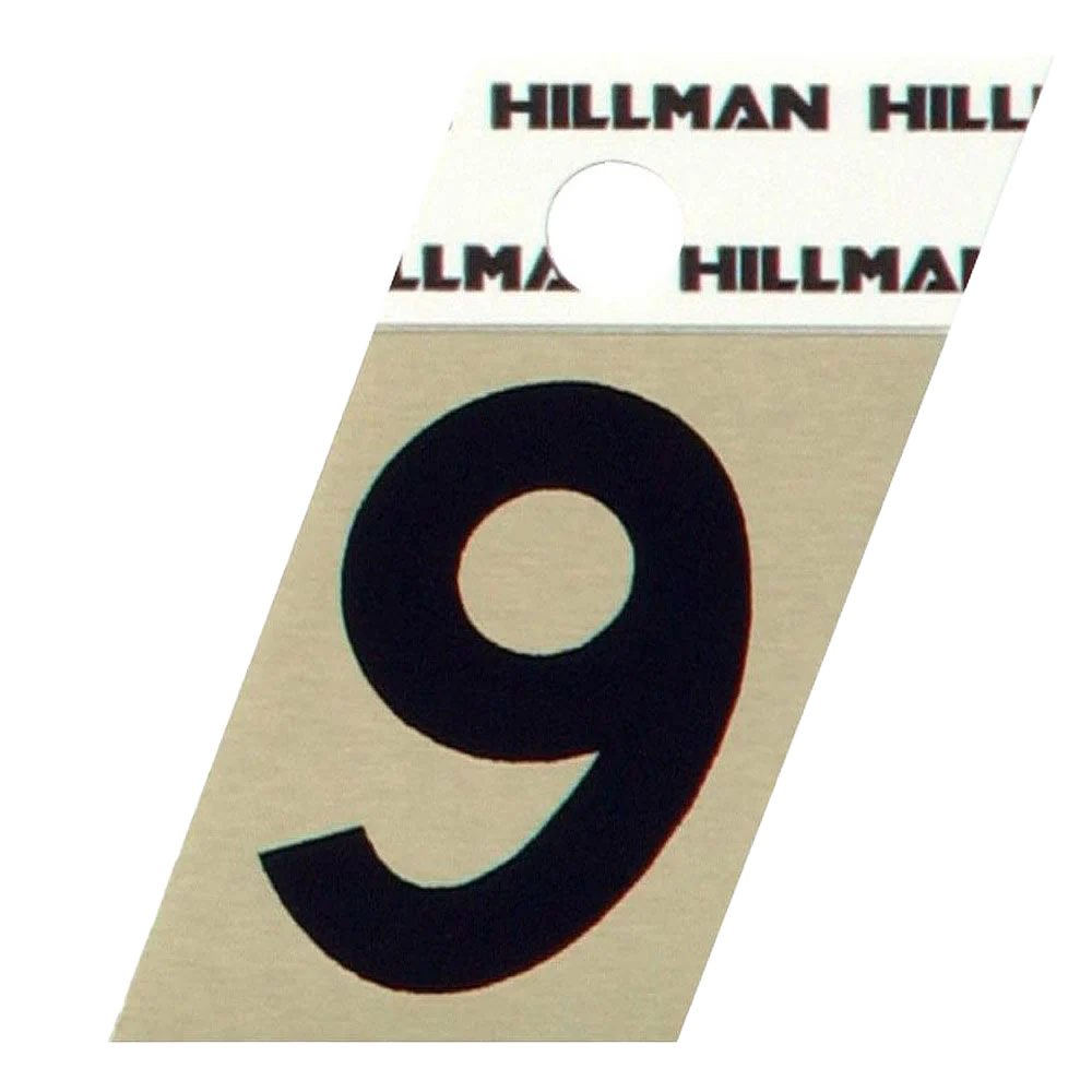Exceptional Hillman 1-1 2-In. Adhesive Black Gold Aluminum House Number 9 Relaxed