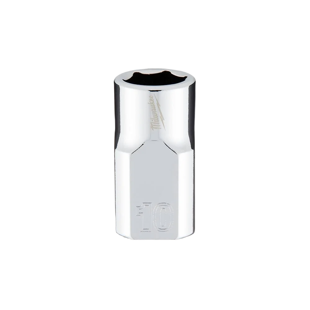 Proven Milwaukee 3 8 Drive 10-mm 6-Point Socket w FOUR FLAT™ Sides Versatile