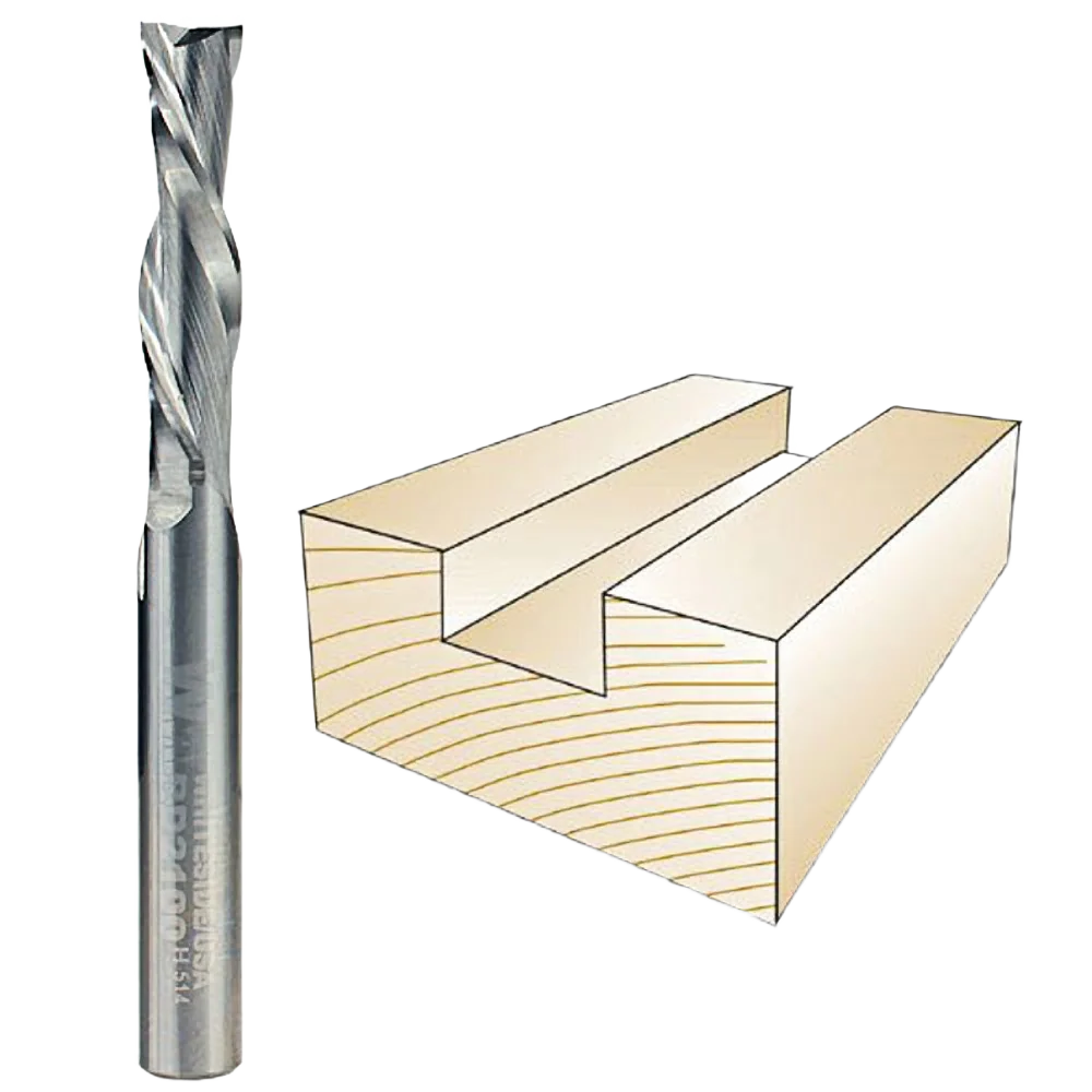 Premium Whiteside Spiral Downcut Bit 1 4 in. SH x 1 4 in. CD x 1 in. CL Top-Quality