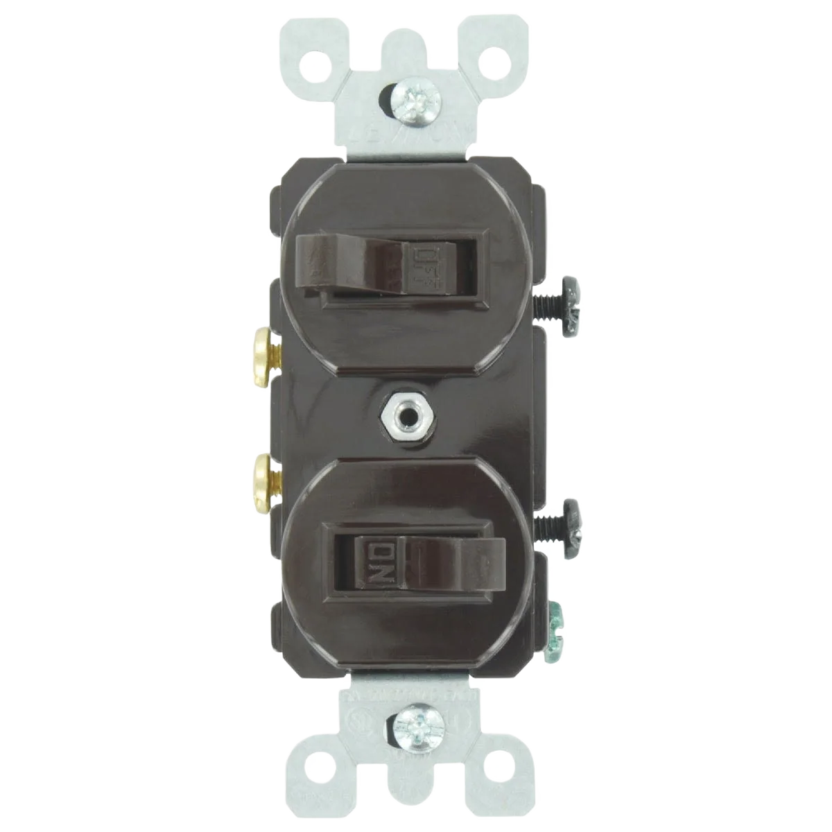 Fine Crafted Leviton 1-Pole Brown 15A Quiet Duplex Switch Solid