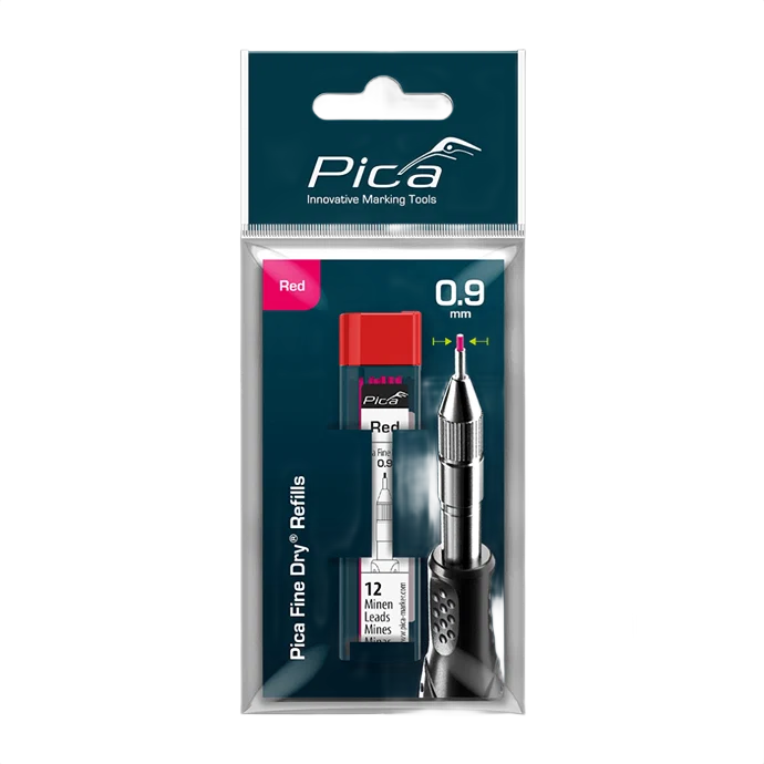 Premium Pica Red Fine Dry Refill Set 12-Pk Detailed
