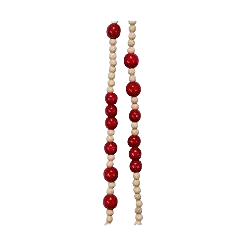 Specialty Kurt S. Adler Natural and Red Wooden Bead Garland Professional