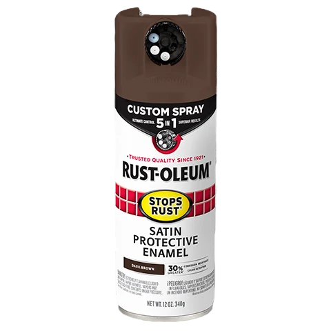 Green Rust-Oleum Protective Enamel w 5-in-1 Spray Satin Dark Brown Minimalist