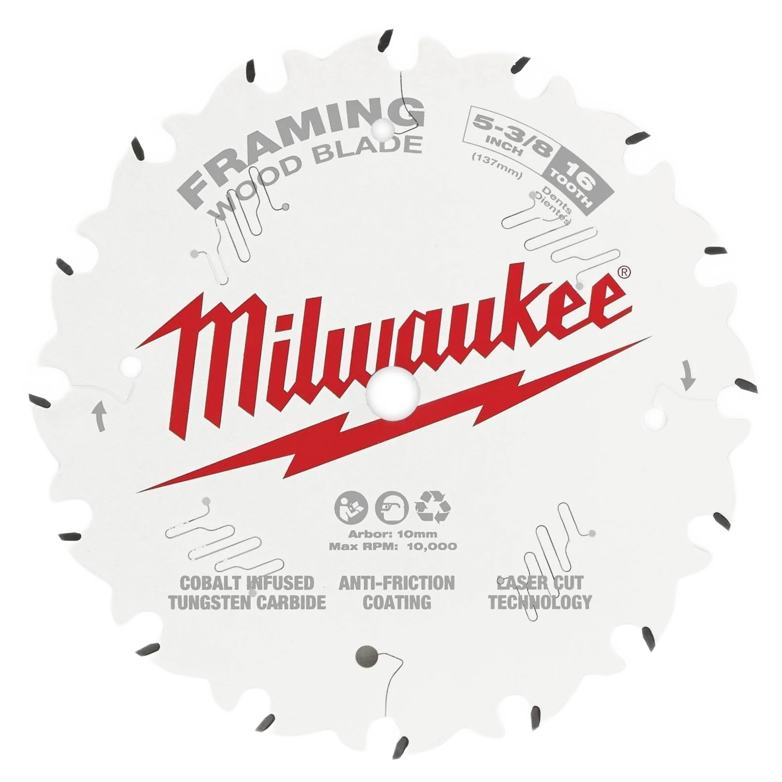 Modern Milwaukee 5-3 8 16 Tooth Framing Circular Saw Blade Natural