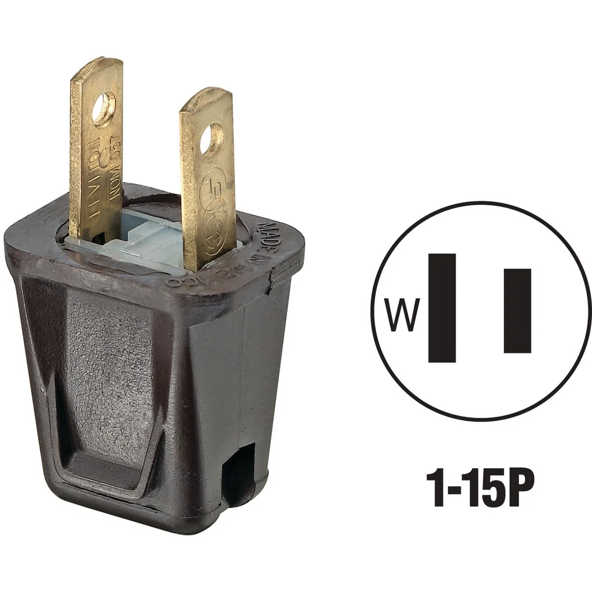 Verified Leviton Brown 10A 2-Wire 2-Pole Non-Grounding Cord Plug Smooth