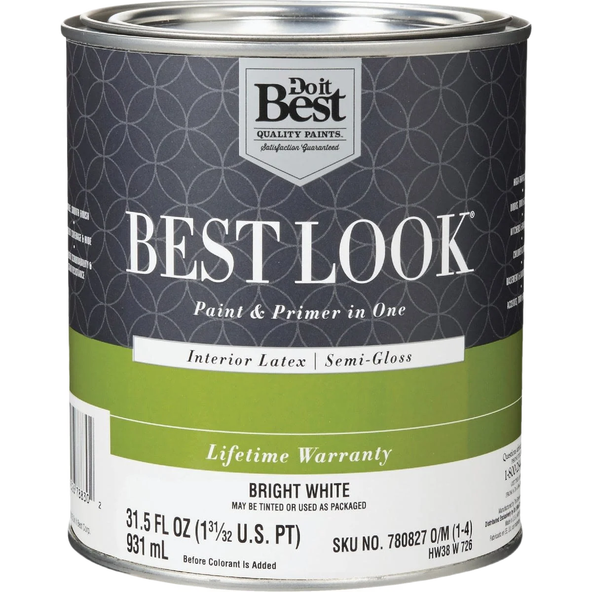 Relaxed Look 1-qt. Bright White Interior Latex Semi-Gloss Paint Primer In One Versatile