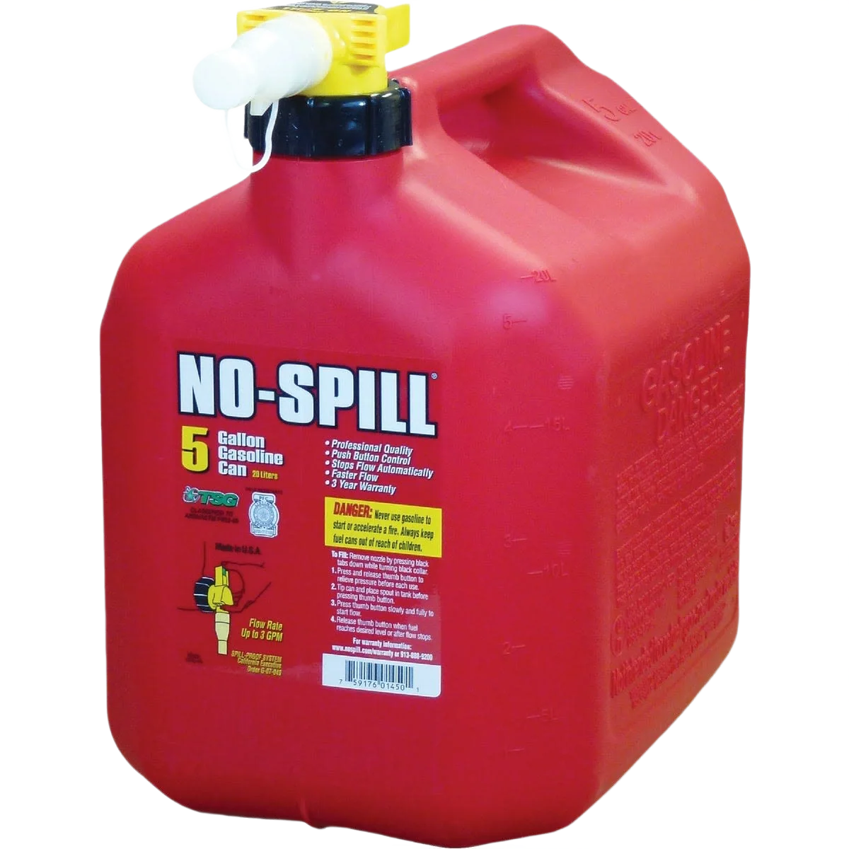 Comfortable No-Spill Fuel Can Premium