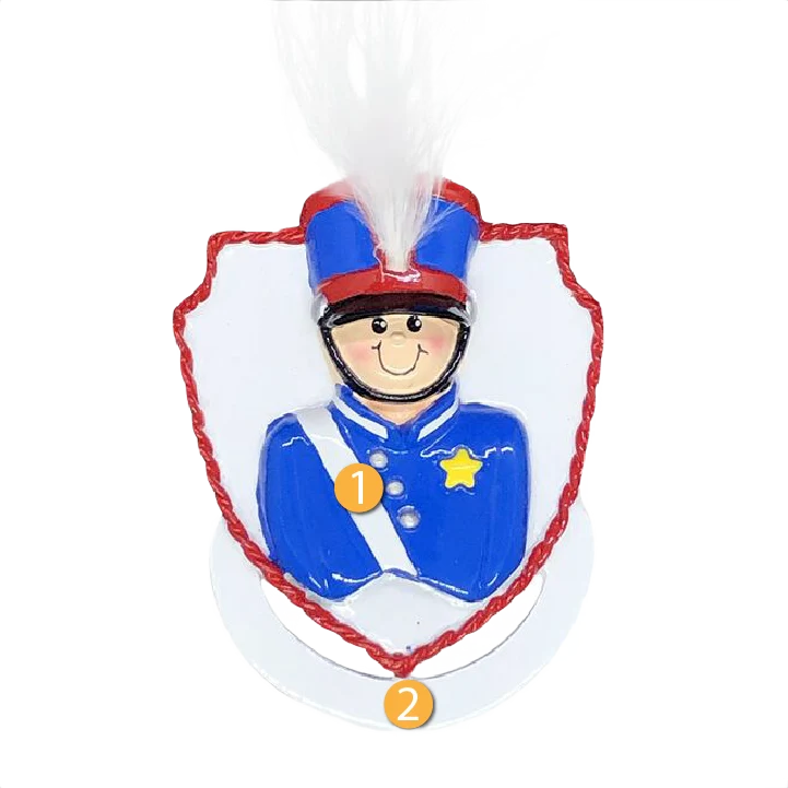Specialty Rudolph Me Personalized Boy in Marching Band Uniform Ornament Professional