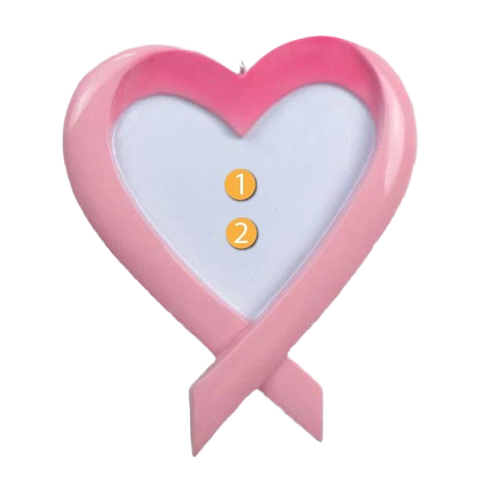 High-End PolarX Personalized Breast Cancer Heart Ornament Authentic
