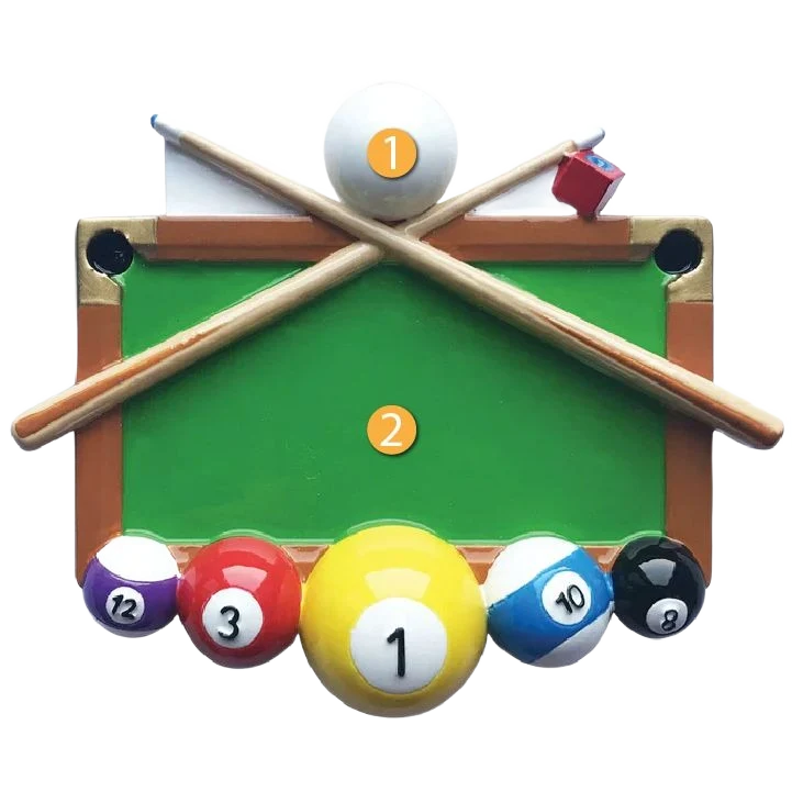 Minimalist PolarX Personalized Billiards Ornament Detailed