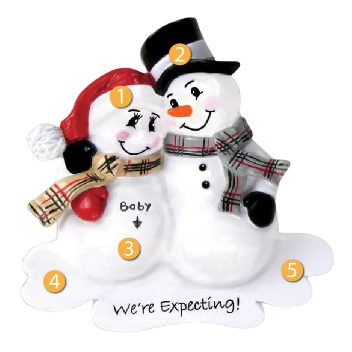 Trendy PolarX Personalized We're Expecting Snowman Ornament Selected