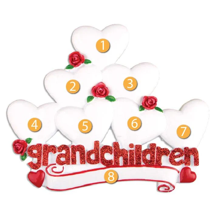 Luxury PolarX Personalized Grandchildren with Seven Hearts Ornament Professional