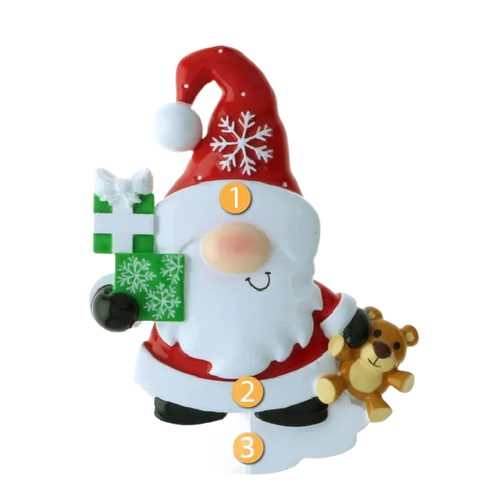 Minimalist PolarX Personalized Gnome Santa Ornament Convenient