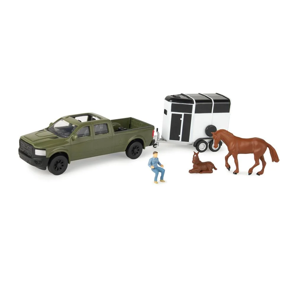 Smooth TOMY John Deere ERTL 1 32 Horse Trailer Set with Pickup Verified