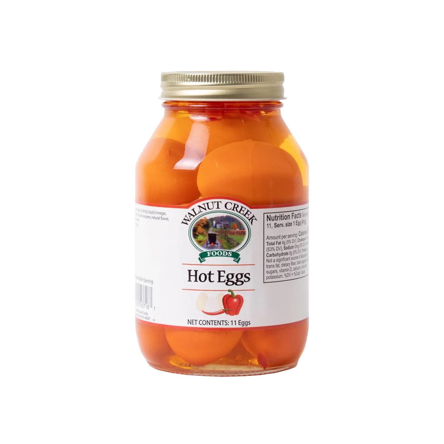 Long-Lasting Walnut Creek Hot Pickled Eggs 1 Quart Organic