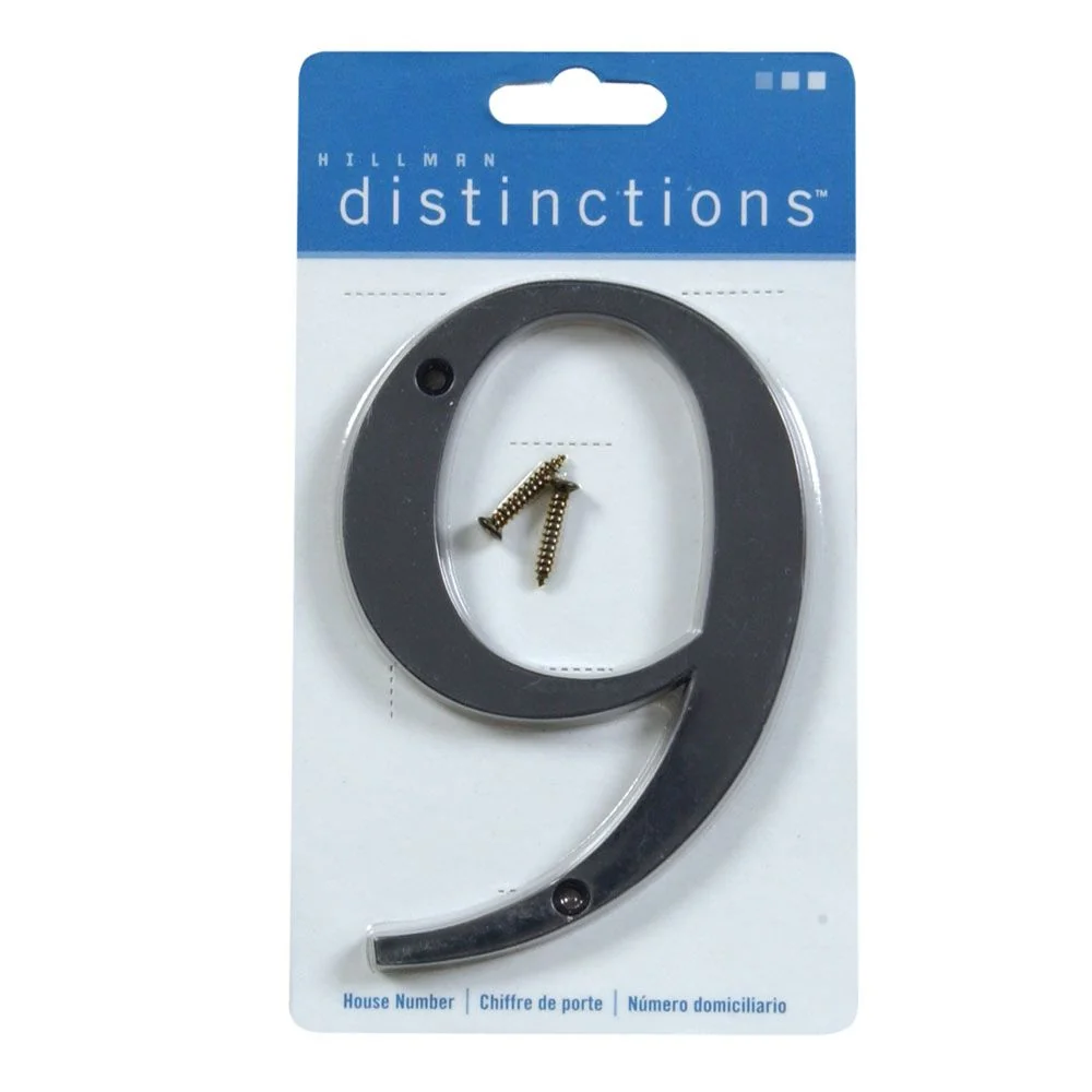 Carefully Designed Hillman Distinctions 4-In. Flush Mount Black House Number 9 Genuine