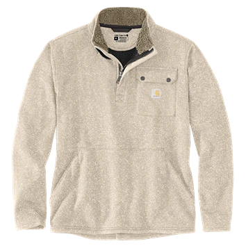 Certified Carhartt Men's Medium Oat Milk Knit Long Sleeve Quarter-Zip Sweatshirt Enhanced
