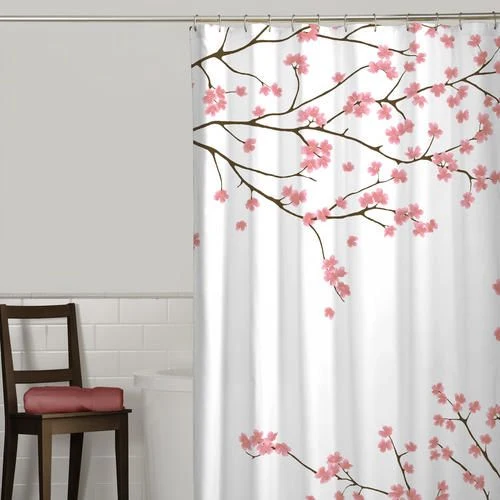 Genuine Zenith Cherry Blossom Polyester Shower Curtain High-Grade