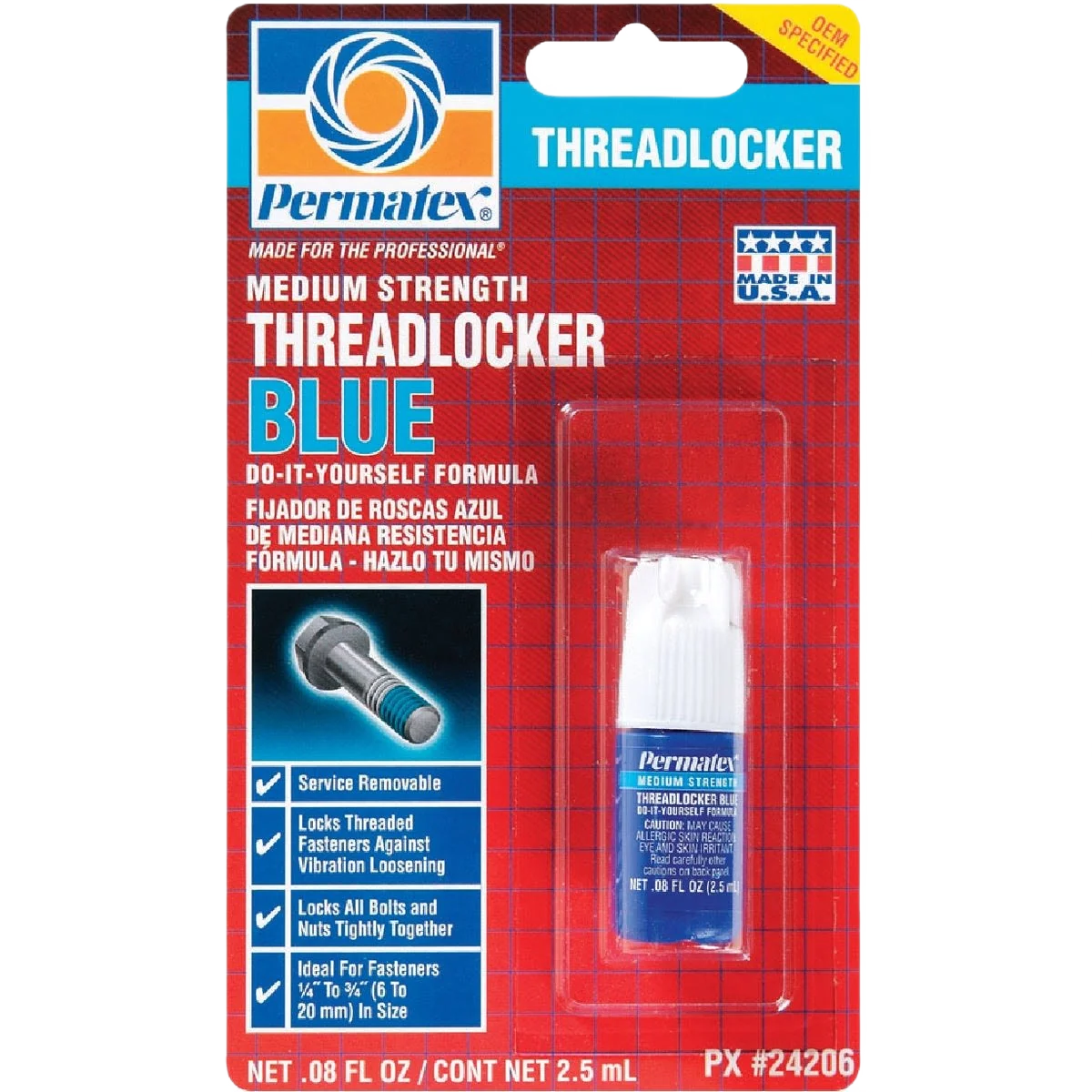 Casual Permatex 0.08 Oz. Medium Strength Blue Threadlocker Smart