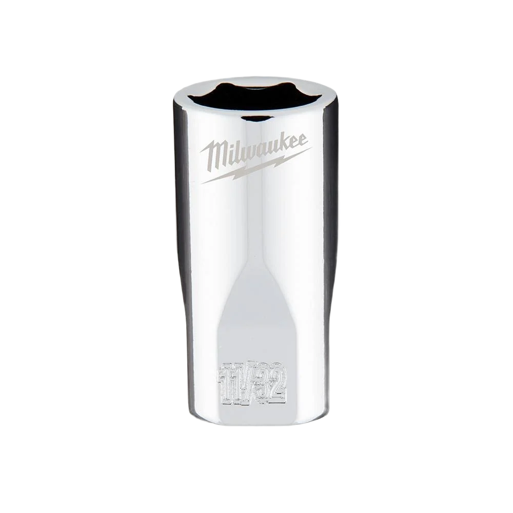 Easy-to-Use Milwaukee 1 4 Drive 11 32 6-Point Socket w FOUR FLAT™ Sides Luxury