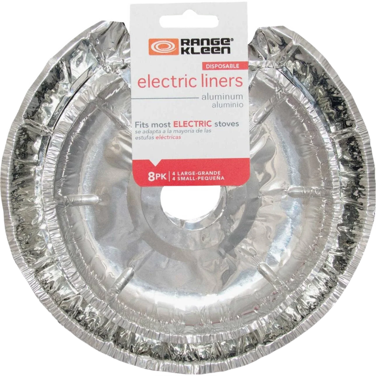 Long-Lasting Range Kleen Round Aluminum Foil Electric Stove Bib Liners 8-Pack Sophisticated