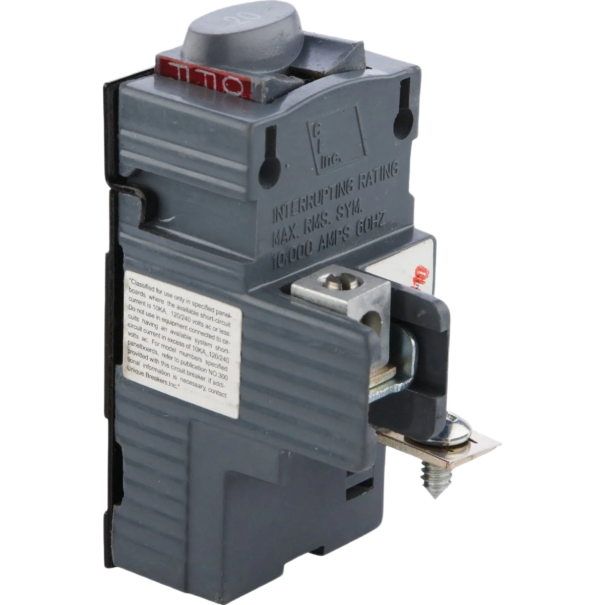 Recyclable Connecticut Electric 1-1 2 In. 20A Single-Pole Circuit Breaker for Pushmatic Long-Lasting
